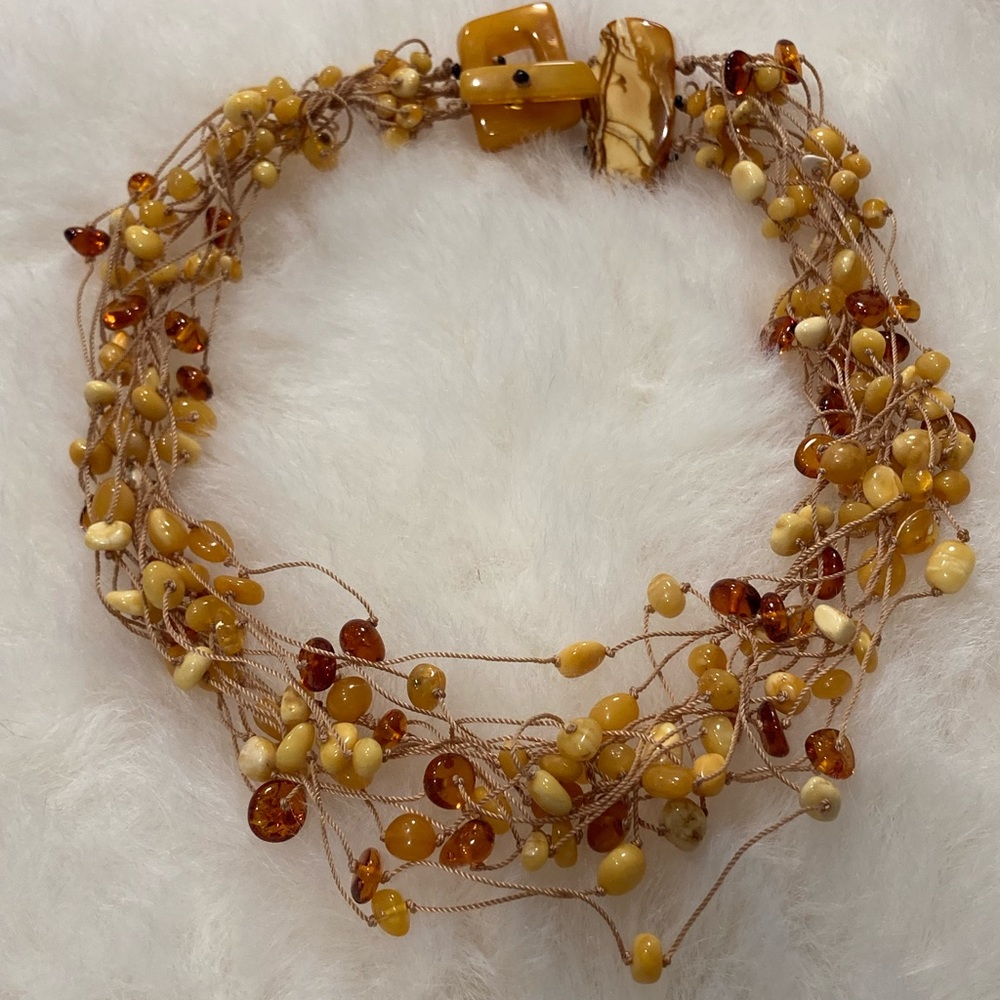Handcrafted | Crochet Multi Strand Beaded Necklace.